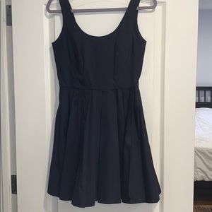 Pleaded Navy Dress